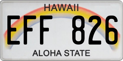 HI license plate EFF826