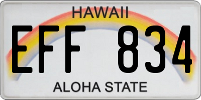 HI license plate EFF834