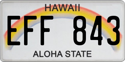HI license plate EFF843