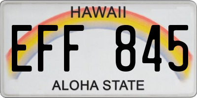 HI license plate EFF845