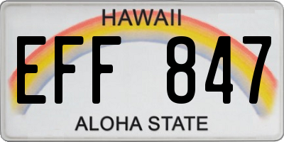 HI license plate EFF847