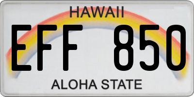 HI license plate EFF850