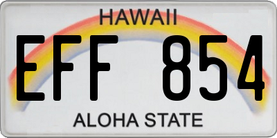 HI license plate EFF854