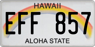 HI license plate EFF857