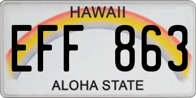 HI license plate EFF863