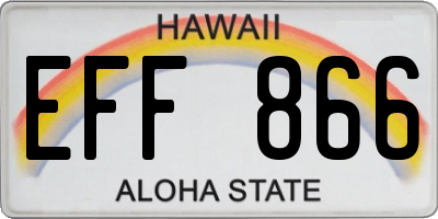 HI license plate EFF866
