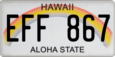 HI license plate EFF867