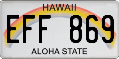 HI license plate EFF869