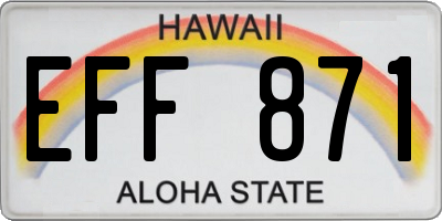 HI license plate EFF871