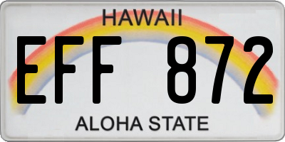 HI license plate EFF872