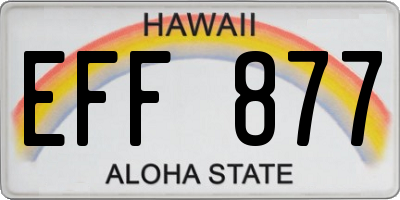 HI license plate EFF877