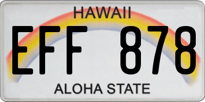HI license plate EFF878
