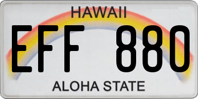HI license plate EFF880