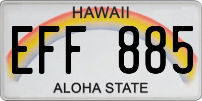 HI license plate EFF885