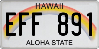 HI license plate EFF891