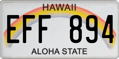 HI license plate EFF894