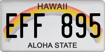 HI license plate EFF895