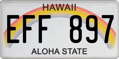 HI license plate EFF897