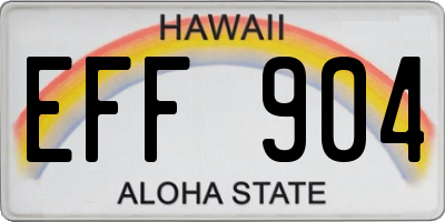 HI license plate EFF904