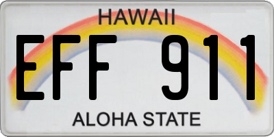 HI license plate EFF911