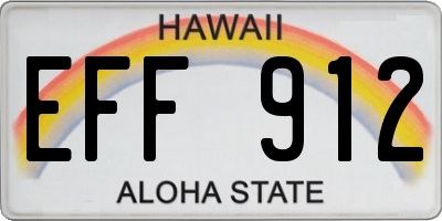 HI license plate EFF912