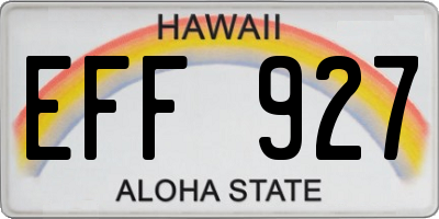HI license plate EFF927