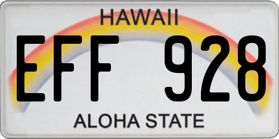 HI license plate EFF928