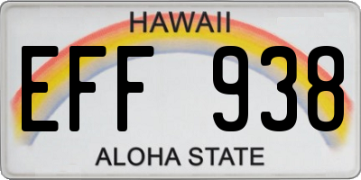 HI license plate EFF938