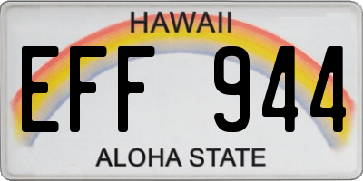 HI license plate EFF944