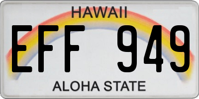 HI license plate EFF949