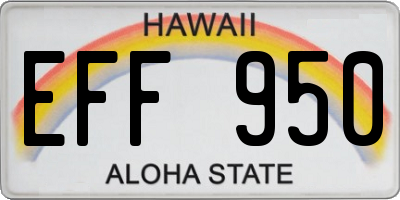 HI license plate EFF950