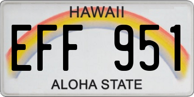 HI license plate EFF951