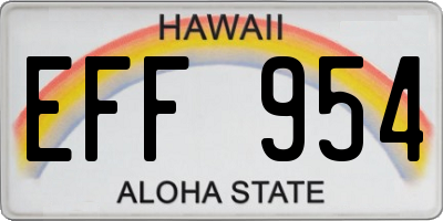 HI license plate EFF954