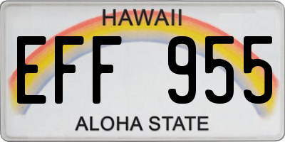HI license plate EFF955