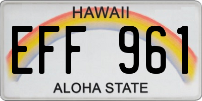 HI license plate EFF961