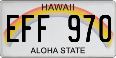 HI license plate EFF970