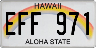 HI license plate EFF971