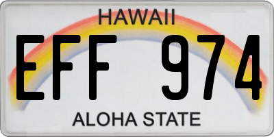 HI license plate EFF974