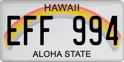 HI license plate EFF994