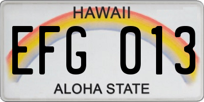 HI license plate EFG013