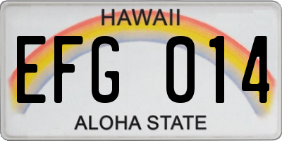 HI license plate EFG014