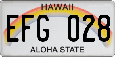 HI license plate EFG028