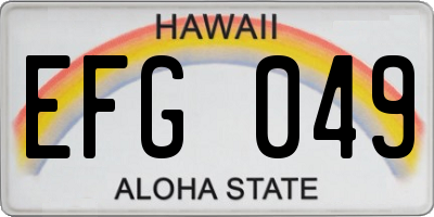 HI license plate EFG049