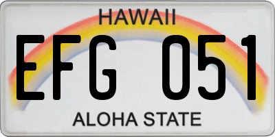 HI license plate EFG051