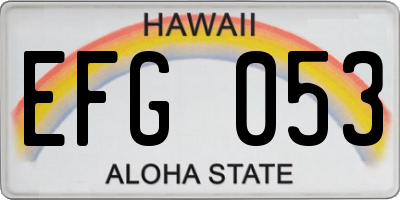 HI license plate EFG053