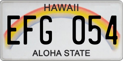 HI license plate EFG054