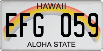 HI license plate EFG059