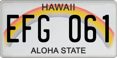HI license plate EFG061