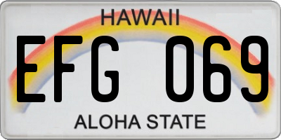 HI license plate EFG069