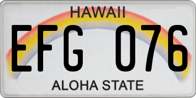 HI license plate EFG076
